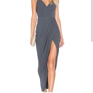 Shona Joy Stellar Draped Dress in Charcoal